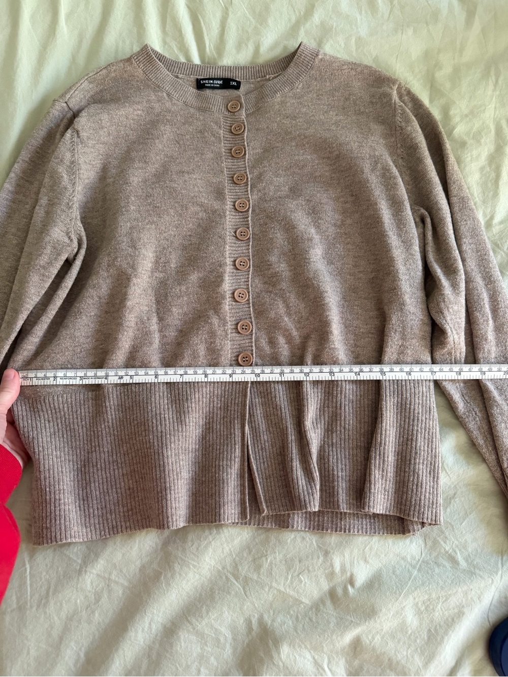 SHEIN tan Button-Front Sweater - Picture 4 of 6